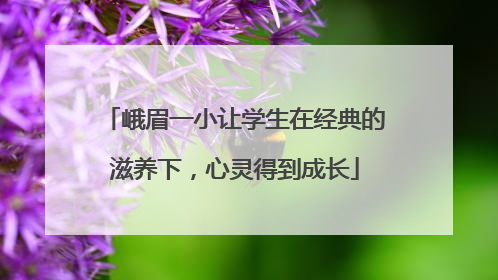 峨眉一小让学生在经典的滋养下，心灵得到成长