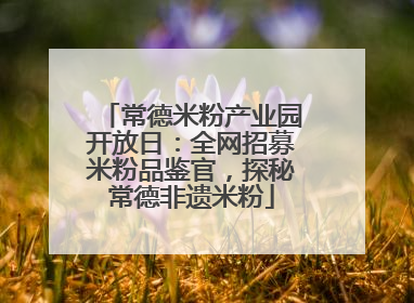 常德米粉产业园开放日：全网招募米粉品鉴官，探秘常德非遗米粉