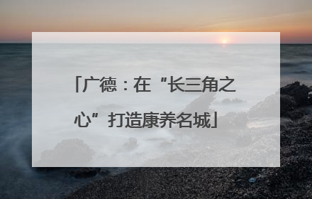 广德：在“长三角之心”打造康养名城