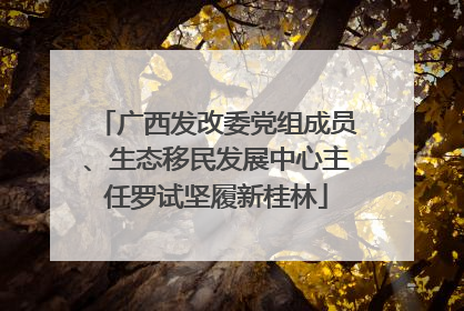 广西发改委党组成员、生态移民发展中心主任罗试坚履新桂林