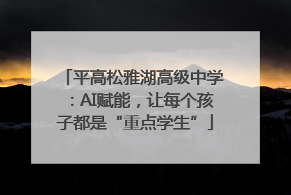 平高松雅湖高级中学：AI赋能，让每个孩子都是“重点学生”