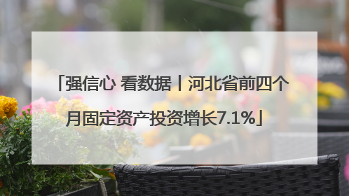 强信心 看数据丨河北省前四个月固定资产投资增长7.1%
