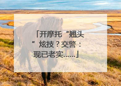 开摩托“翘头”炫技？交警：现已老实……