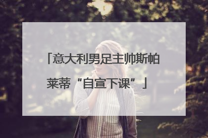 意大利男足主帅斯帕莱蒂“自宣下课”