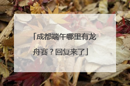 成都端午哪里有龙舟赛？回复来了