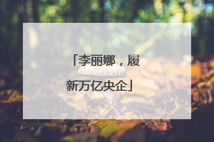 李丽娜，履新万亿央企
