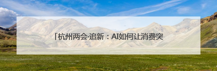 杭州两会·追新：AI如何让消费突围？场景和路径成了会场上的高频词