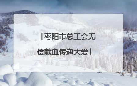 枣阳市总工会无偿献血传递大爱