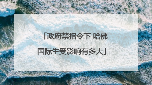 政府禁招令下 哈佛国际生受影响有多大