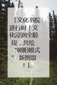 文化书院进行时｜文化浸润全龄段，共绘 “朝阳模式” 新图景！