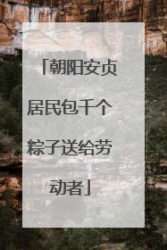 朝阳安贞居民包千个粽子送给劳动者