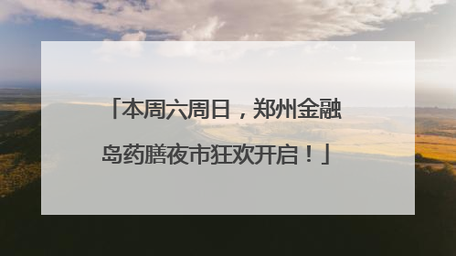 本周六周日，郑州金融岛药膳夜市狂欢开启！