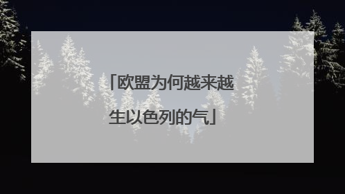 欧盟为何越来越生以色列的气