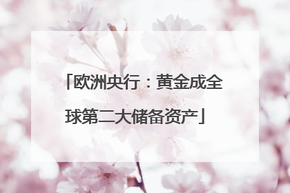 欧洲央行：黄金成全球第二大储备资产