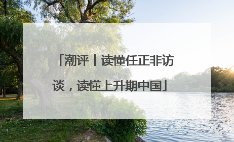 潮评丨读懂任正非访谈，读懂上升期中国