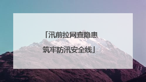 汛前拉网查隐患 筑牢防汛安全线