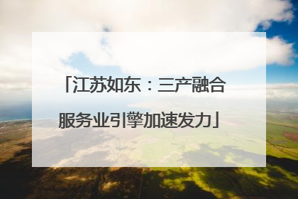江苏如东：三产融合 服务业引擎加速发力