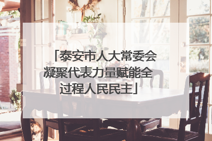 泰安市人大常委会凝聚代表力量赋能全过程人民民主