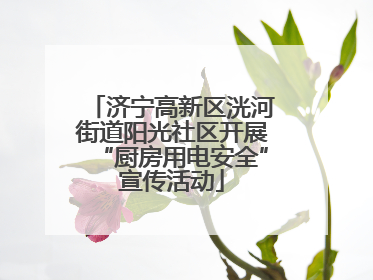 济宁高新区洸河街道阳光社区开展“厨房用电安全”宣传活动