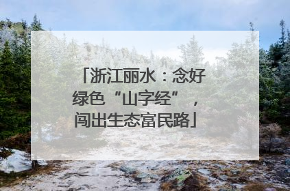 浙江丽水：念好绿色“山字经”，闯出生态富民路