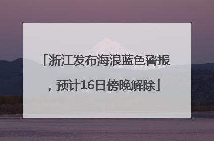 浙江发布海浪蓝色警报，预计16日傍晚解除