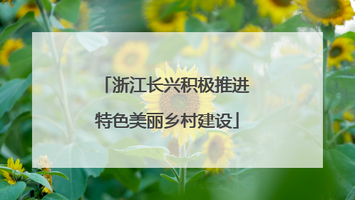 浙江长兴积极推进特色美丽乡村建设