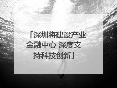 深圳将建设产业金融中心 深度支持科技创新