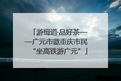 游蜀道·品好茶——广元市邀重庆市民“坐高铁游广元”