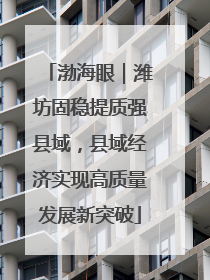 渤海眼｜潍坊固稳提质强县域，县域经济实现高质量发展新突破