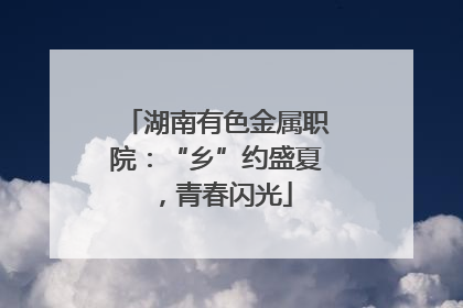 湖南有色金属职院：“乡”约盛夏，青春闪光