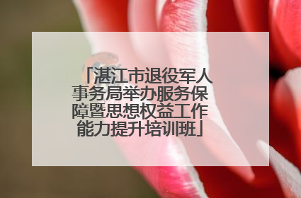 湛江市退役军人事务局举办服务保障暨思想权益工作能力提升培训班