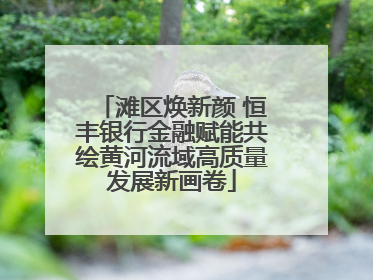 滩区焕新颜 恒丰银行金融赋能共绘黄河流域高质量发展新画卷