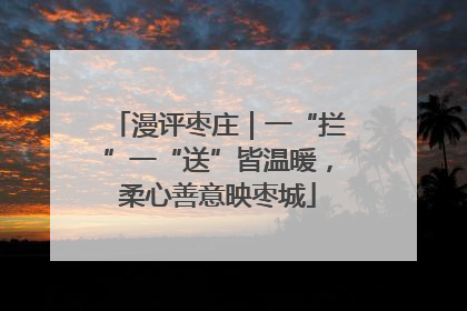 漫评枣庄｜一“拦”一“送”皆温暖，柔心善意映枣城