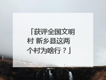 获评全国文明村 新乡县这两个村为啥行？