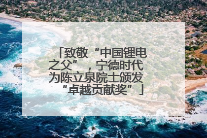 致敬“中国锂电之父”，宁德时代为陈立泉院士颁发“卓越贡献奖”