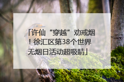 许仙“穿越”劝戒烟！徐汇区第38个世界无烟日活动超吸睛