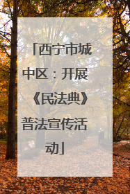 西宁市城中区：开展《民法典》普法宣传活动