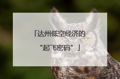 达州低空经济的“起飞密码”