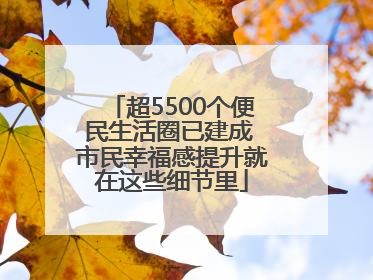 超5500个便民生活圈已建成 市民幸福感提升就在这些细节里