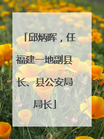 邱炳晖，任福建一地副县长、县公安局局长