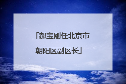 郝宝刚任北京市朝阳区副区长