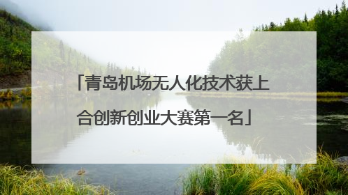 青岛机场无人化技术获上合创新创业大赛第一名
