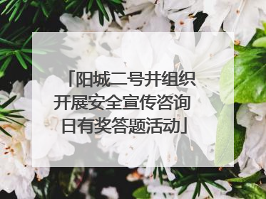 阳城二号井组织开展安全宣传咨询日有奖答题活动