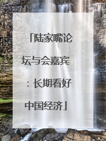 陆家嘴论坛与会嘉宾：长期看好中国经济