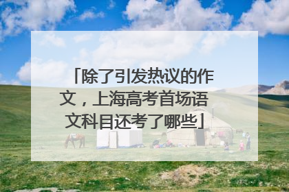 除了引发热议的作文，上海高考首场语文科目还考了哪些