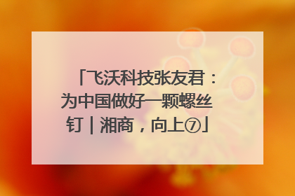 飞沃科技张友君：为中国做好一颗螺丝钉｜湘商，向上⑦