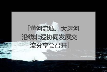 黄河流域、大运河沿线非遗协同发展交流分享会召开