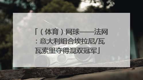 （体育）网球——法网：意大利组合埃拉尼/瓦瓦索里夺得混双冠军