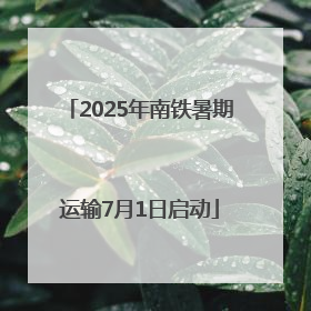 2025年南铁暑期运输7月1日启动