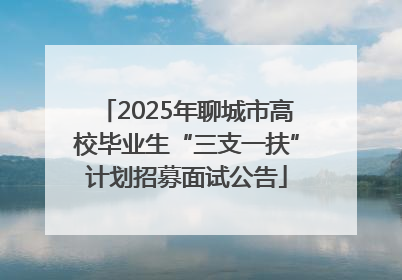 2025年聊城市高校毕业生“三支一扶”计划招募面试公告